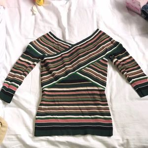 Striped off shoulder top